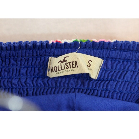 Hollister blue tropical floral strapless dress S - Picture 5 of 8